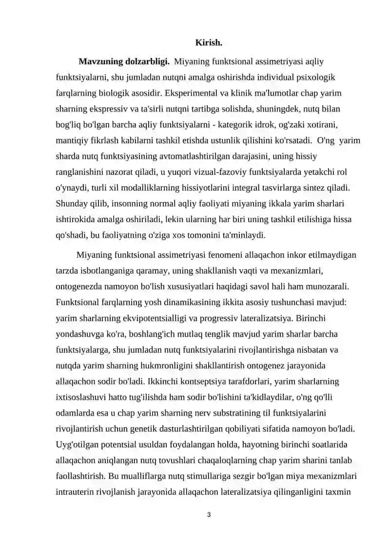Amaliy psixologiya - Tafakkur va bosh miyaning assimetriyasi 3