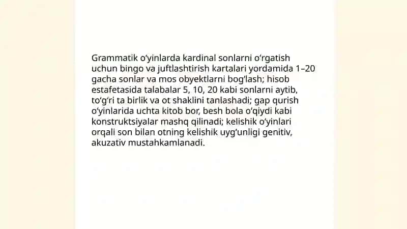 Son soʻz turkumini oʻrganishda grammatik oʻyinlardan foydalanish 3
