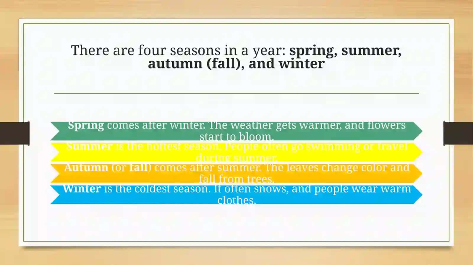 SEASONS DAYS AND MONTHS 3