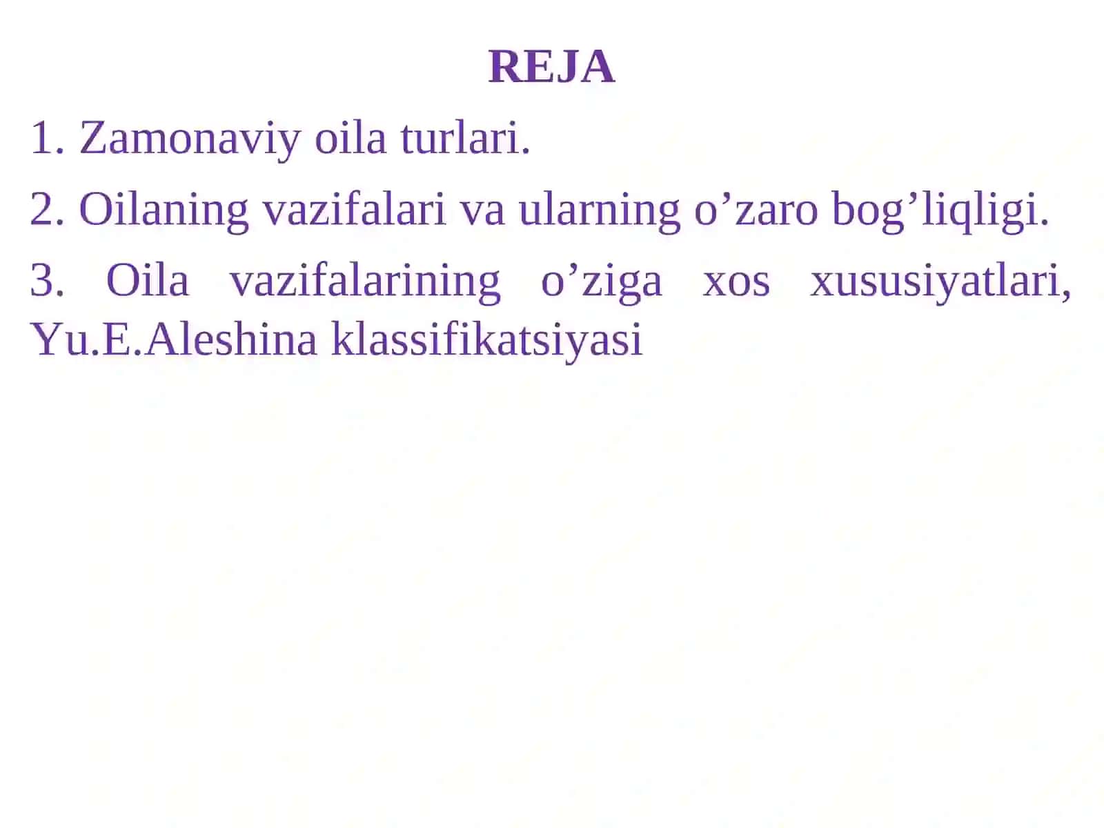 OILANING IJTIMOIY VAZIFALARI, OILAVIY ROLLAR 3