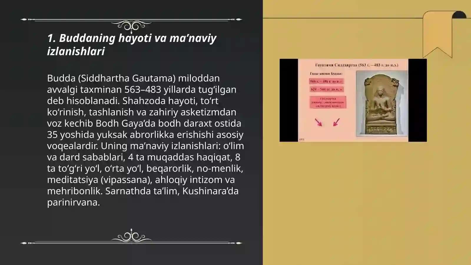Buddizm dini tarixi va asosiy gʻoyalar 3