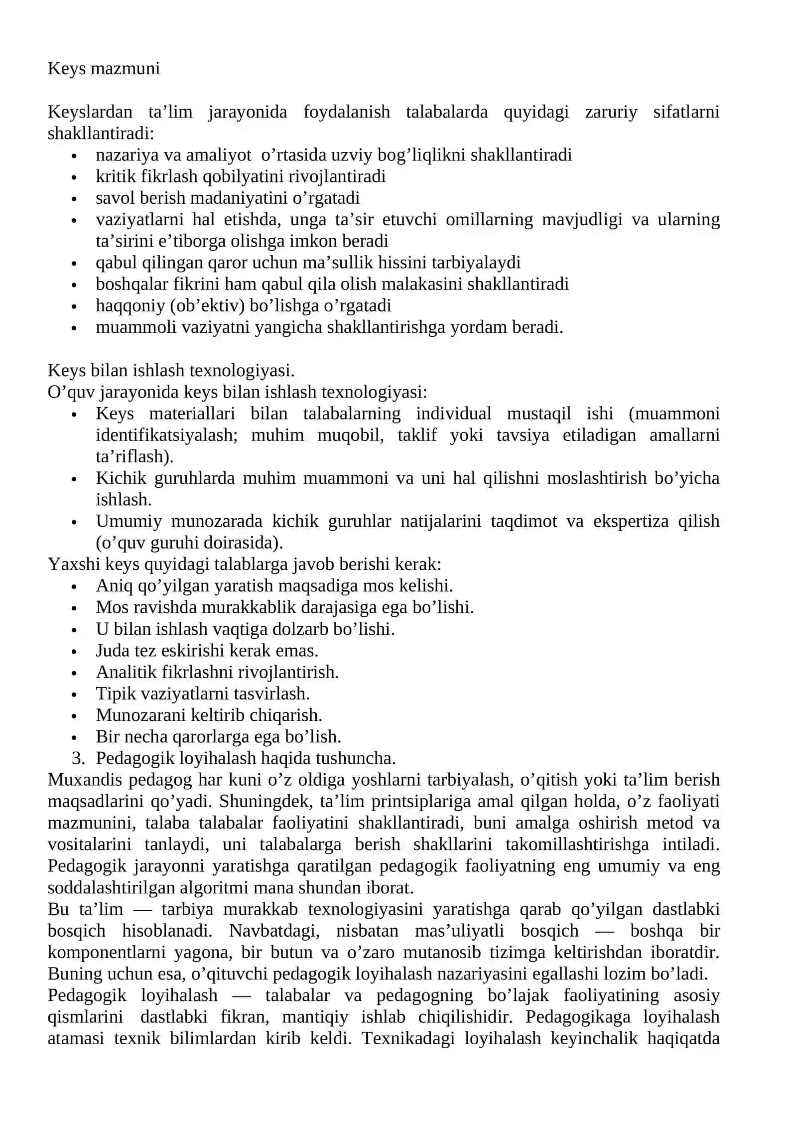 Keys texnologiyasi va loyiha metodidan foydalanish mahorati 3