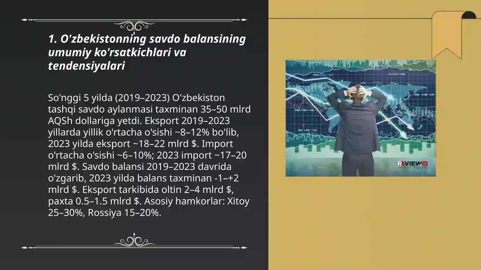 Tashqi savdo va ochiq iqtisodiyot: O'zbekistonning savdo balansini tahlil qilish 3