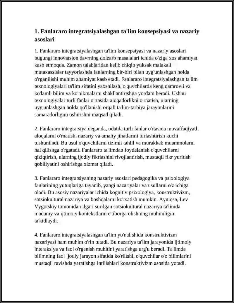 TALIMDA FANLARARO INTEGRATSIYALASHGAN TALIM TEXNOLOGIYALARI 3