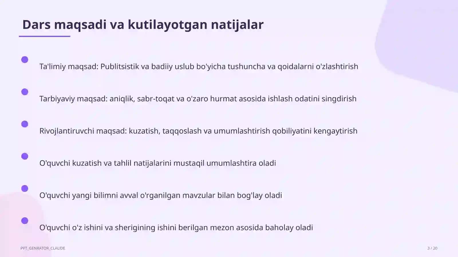Publitsistik va badiiy uslub (10-sinf) 3