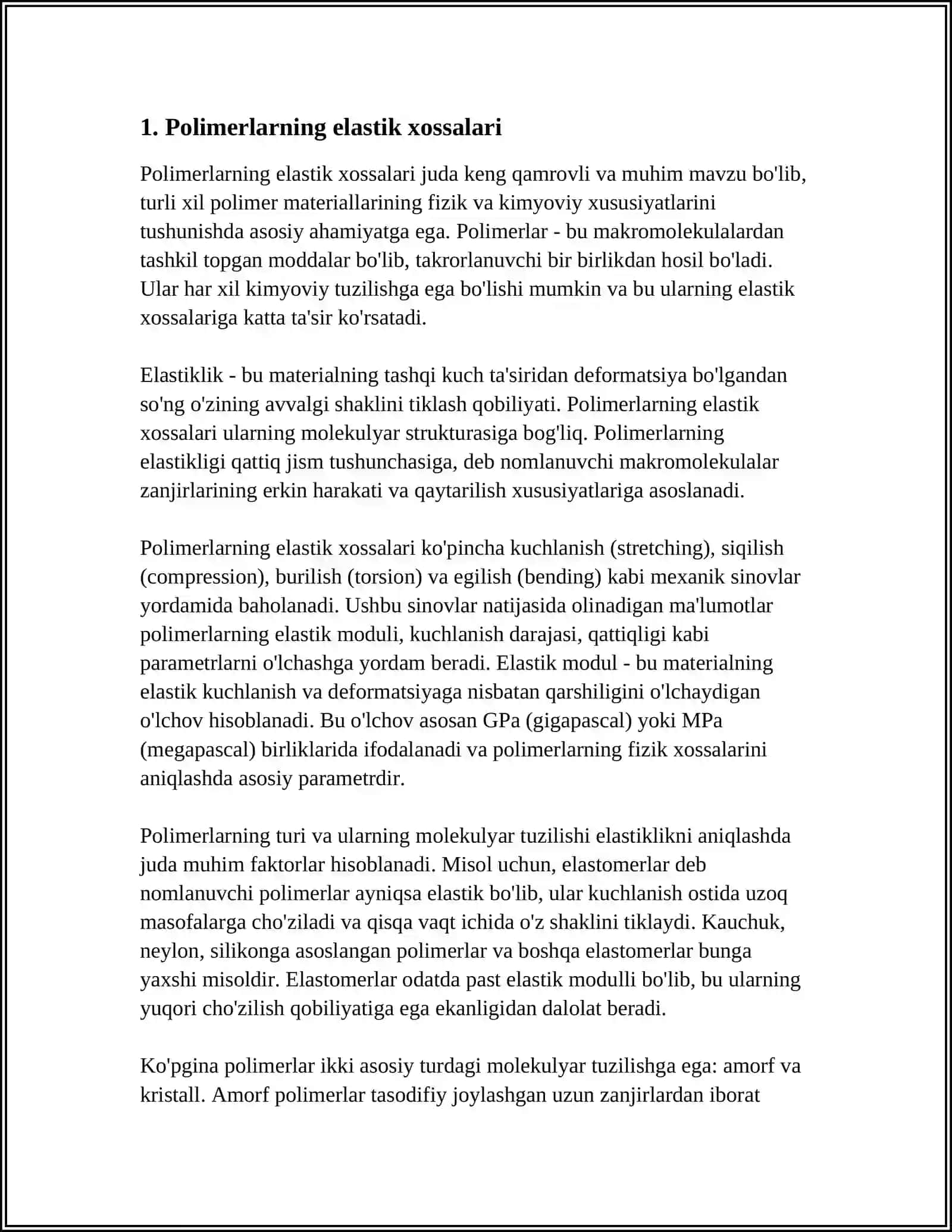 POLIMERLARNI FIZIK MEXANIK XOSSASI 3