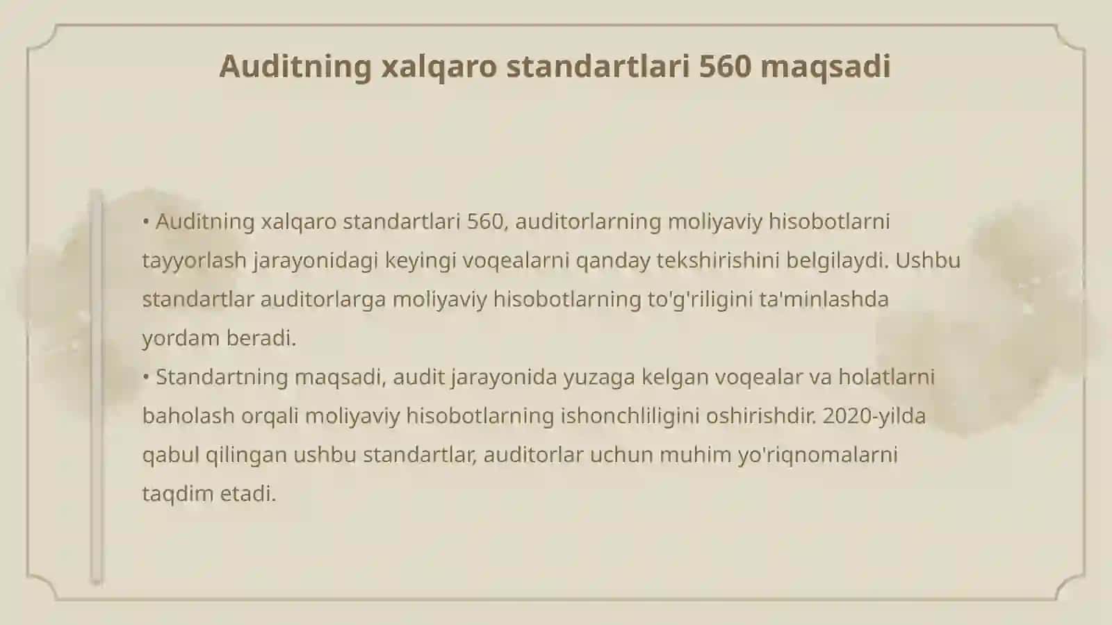Auditning xalqaro standartlari 560 3