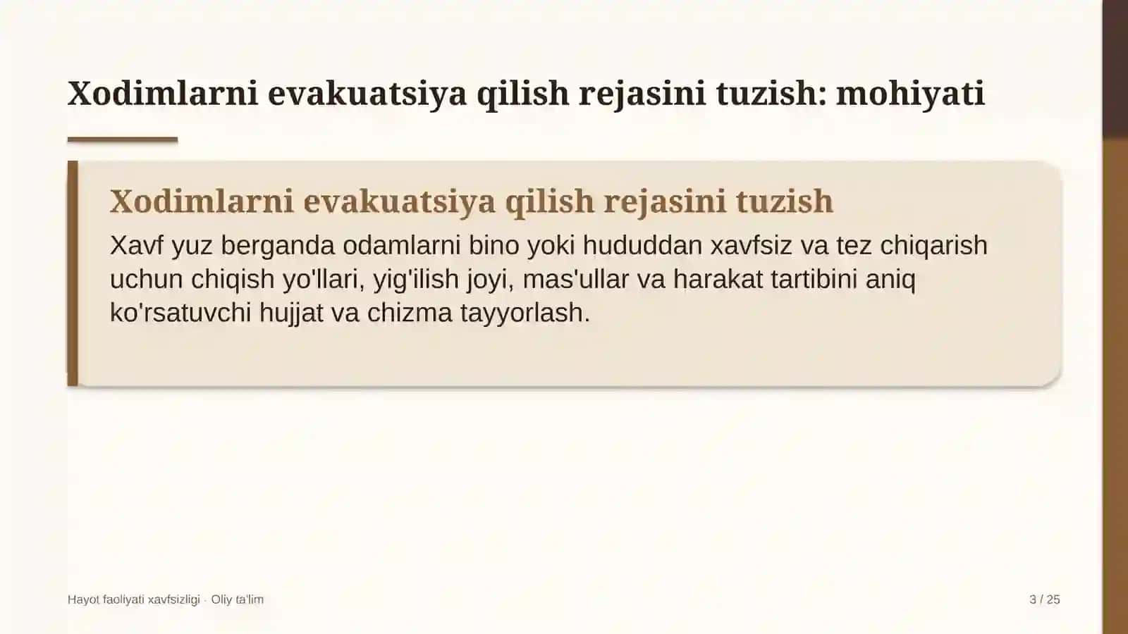 Elektr transportida xodimlarni evakuatsiya qilish rejasini tuzish 3