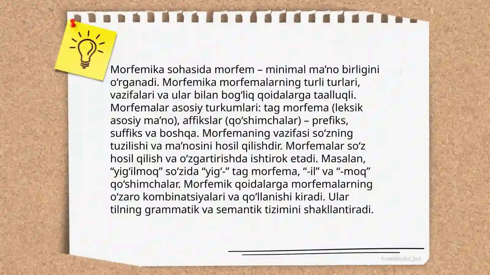 Morfemika. Ózak va affiksial marfema 3
