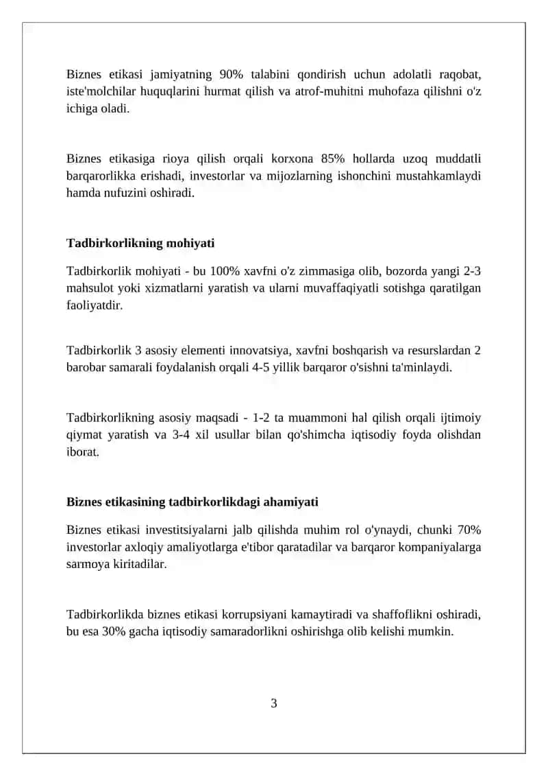 Tadbirkorlik faoliyatida biznes etikasining oʻrni 3