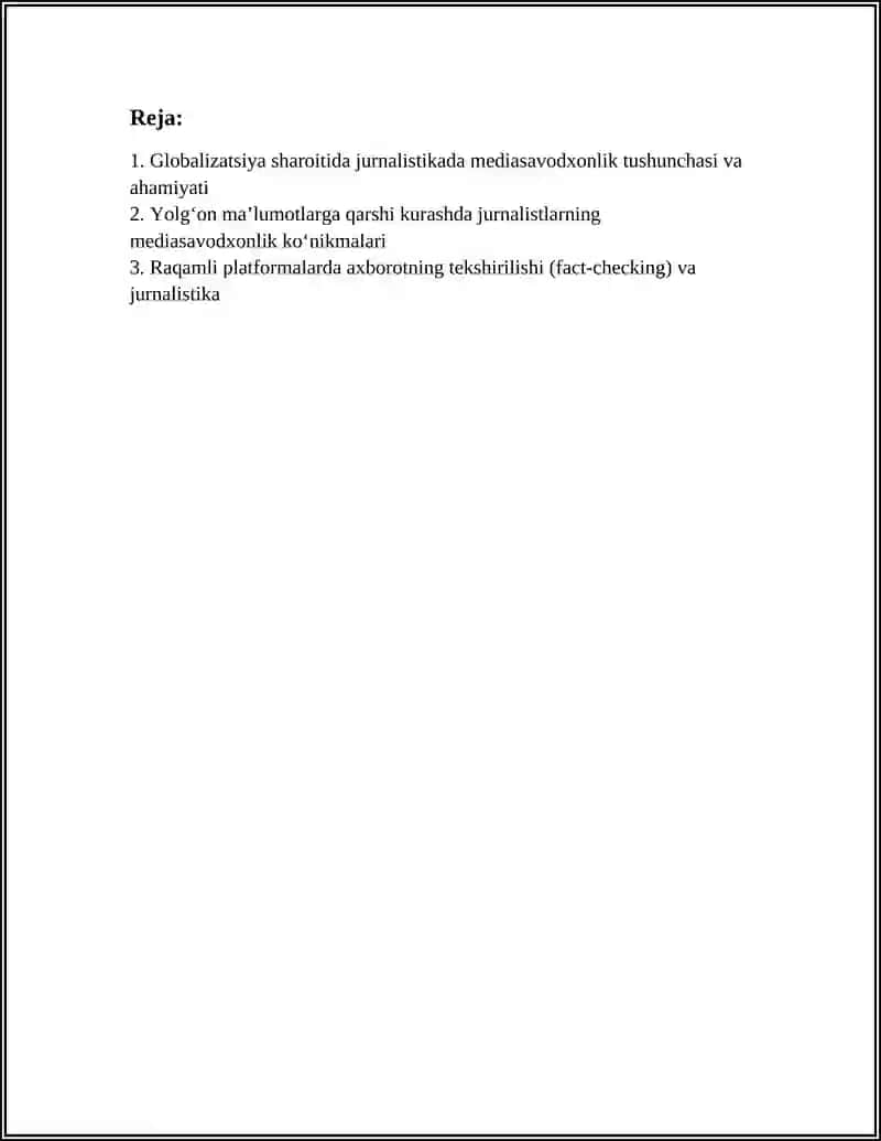 GLOBALLASHUV DAVRIDA JURNALISTIKADA MEDIASAVODXONLIK ZARURATI 3