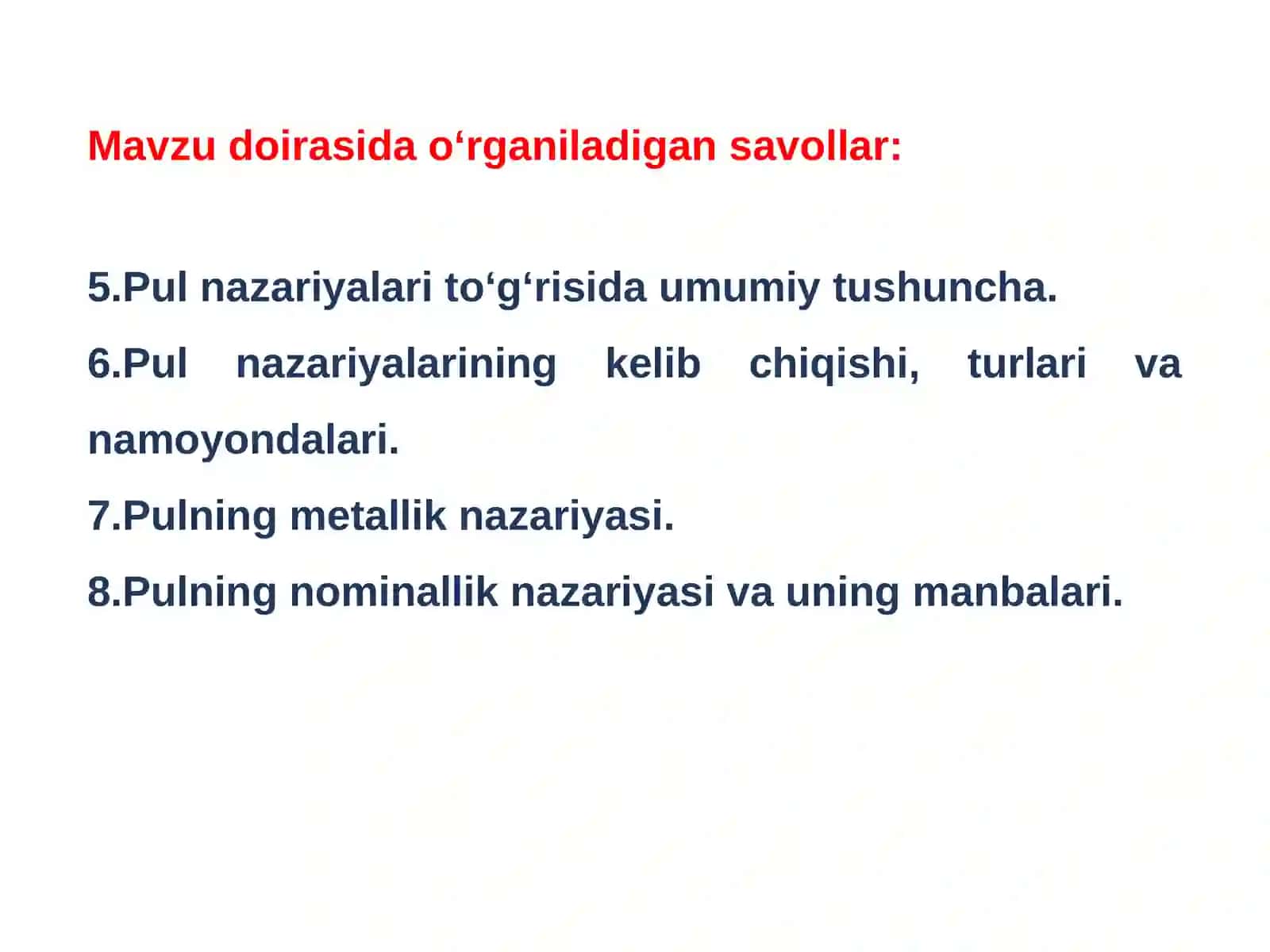 Pulning paydo bo‘lishi, zarurligi va funksiyalari 3