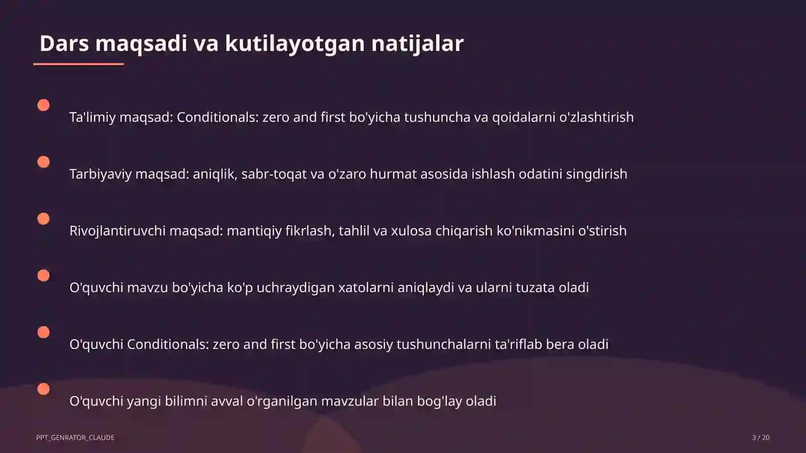 Conditionals: zero and first (8-sinf) 3