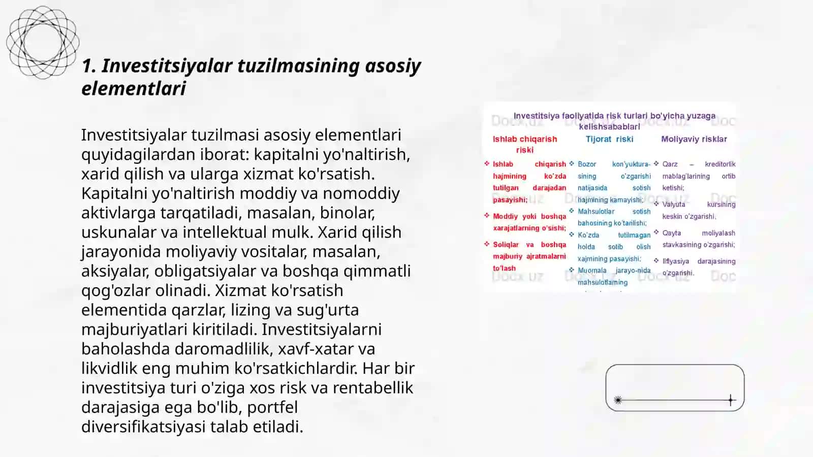 Investitsiyalar tuzilmasi va ularni investitsion qarorlar samaradorligiga tasiri 3