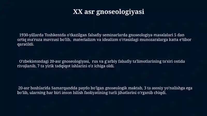 Gnoseologiya rivojlanish falsafasi 3