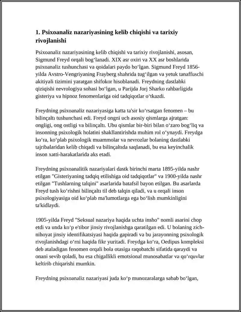 PSIXOANALIZ TA'LIMOTI VA UNING TIBBIYOTDAGI OʻRNI 3