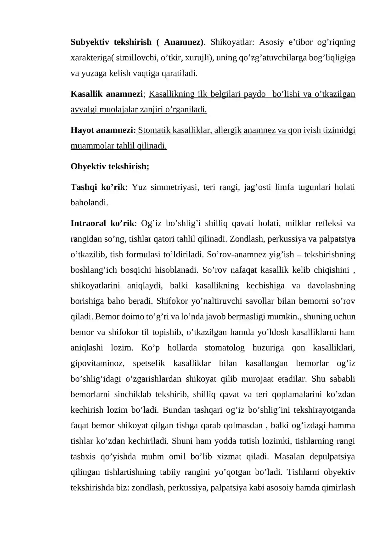 STOMATOLOGIK BEMORNI TEKSHIRISH USULLARI 3