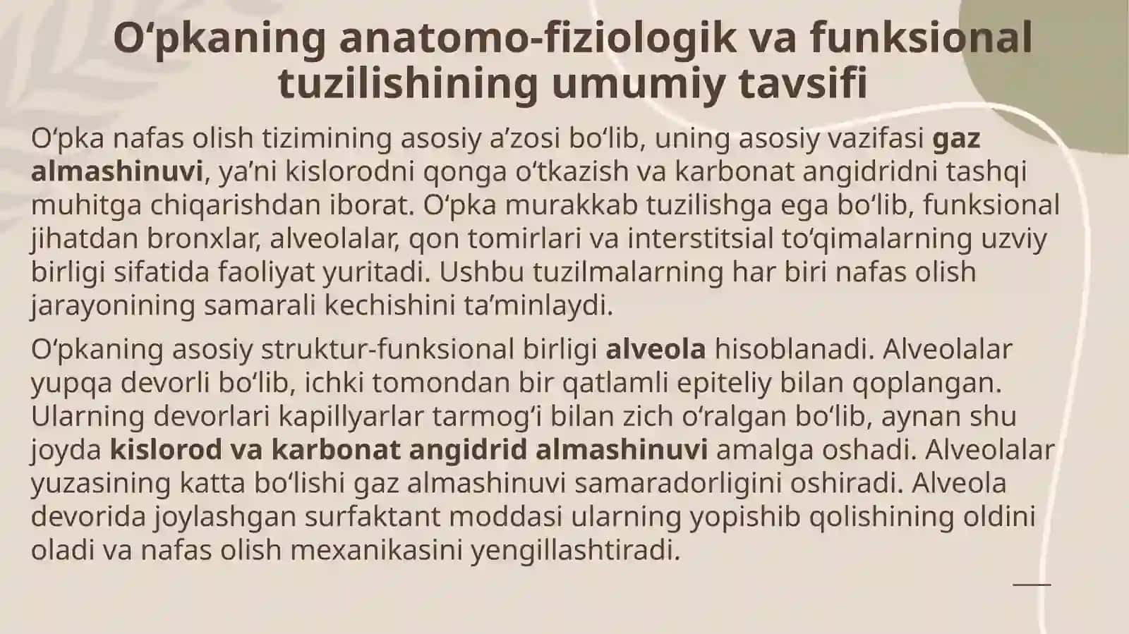 O‘pkaning funksional morfologiyasi. Zamonaviy sharoitda o‘pkatuberkulyozining morfologik ko‘rinishi 3