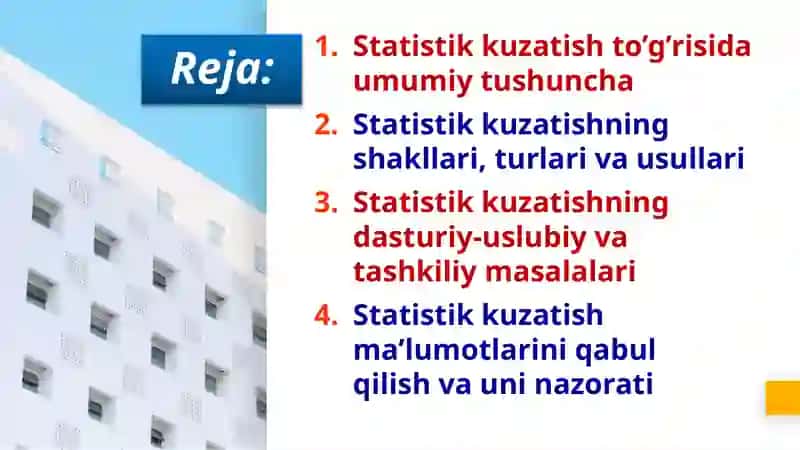 STATISTIK KUZATISH USLUBIYOTI 3