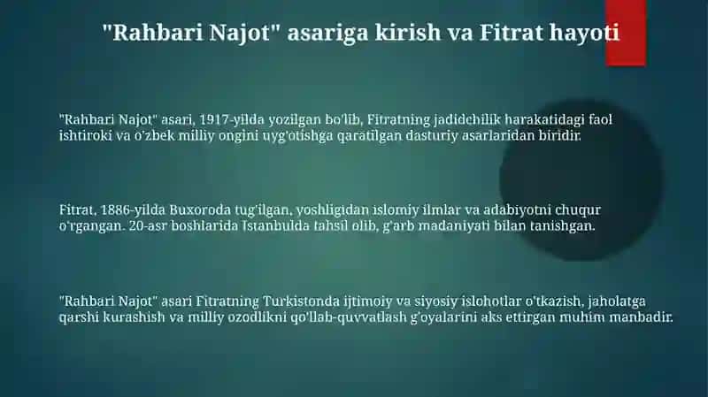 A. Fitratning "Rahbari najot" risolasidagi "Baxtsiz odamlarning ikki toifasi" ga oid qarashlari 3