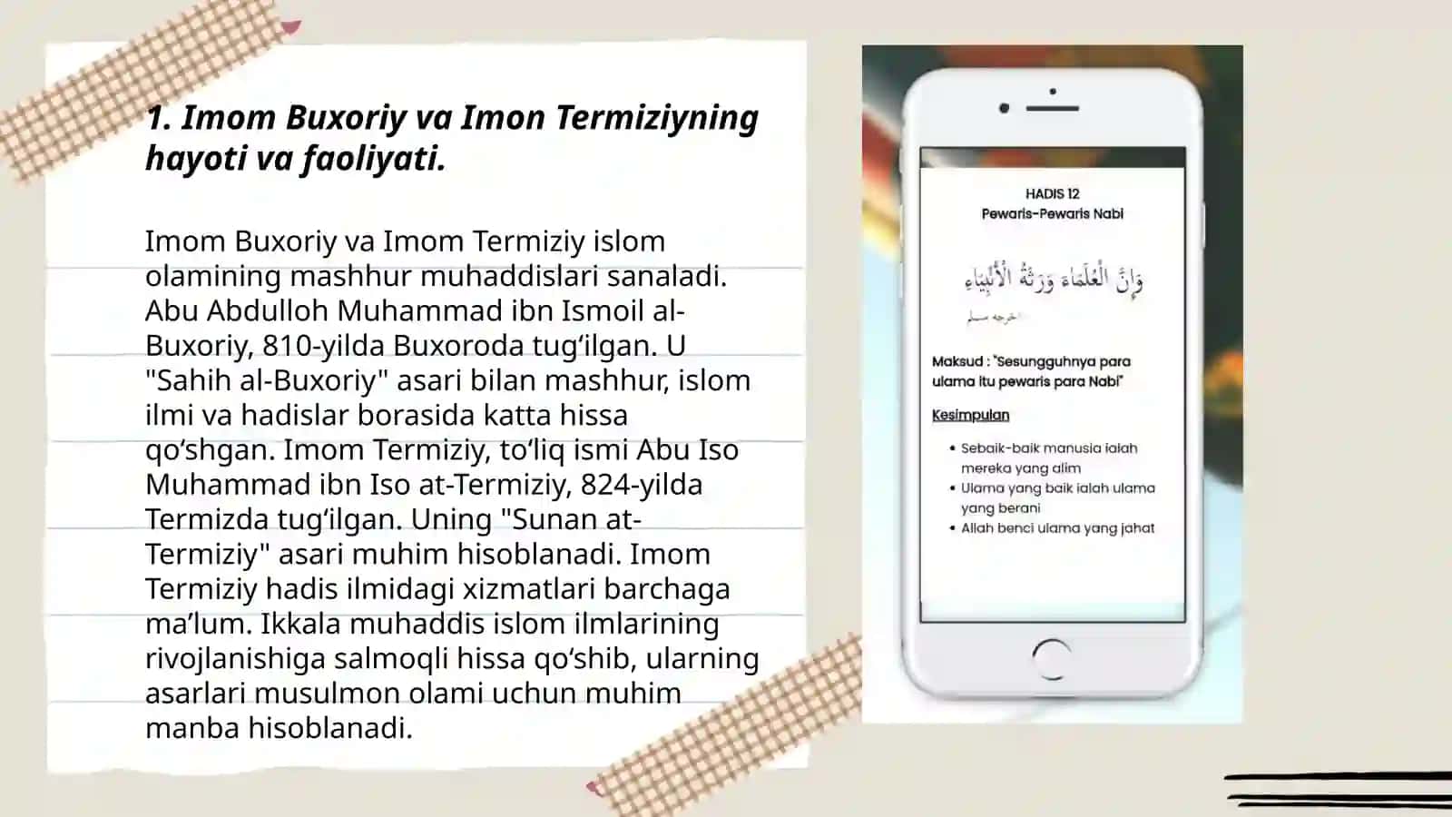 Imom Buxoriy va Imon Termiziyning hadis ilmiga qoʻshgan hissalarini qiyosiy tahlili 3