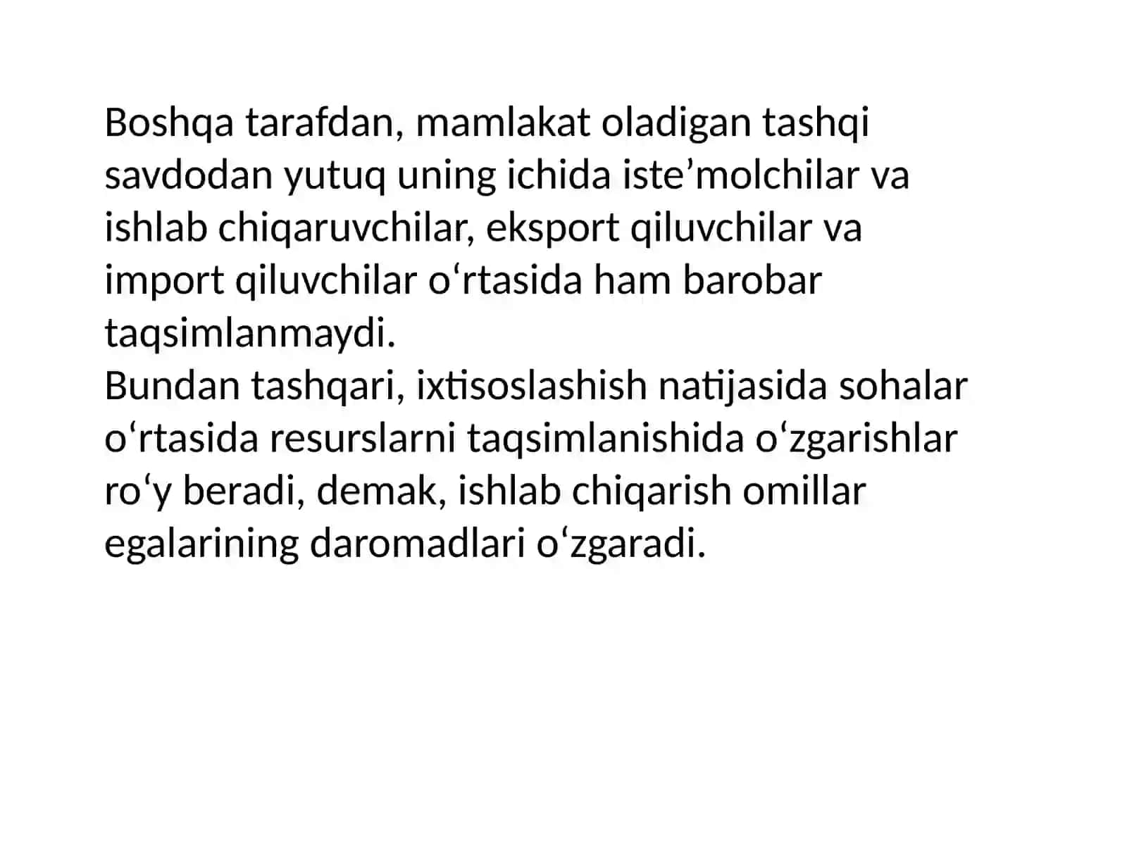 XALQARO SAVDO NAZARIYALARI. TASHQI SAVDO SIYOSAT 3