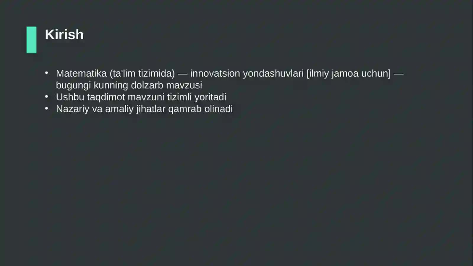 Matematika (ta'lim tizimida) — innovatsion yondashuvlari [ilmiy jamoa uchun] 3