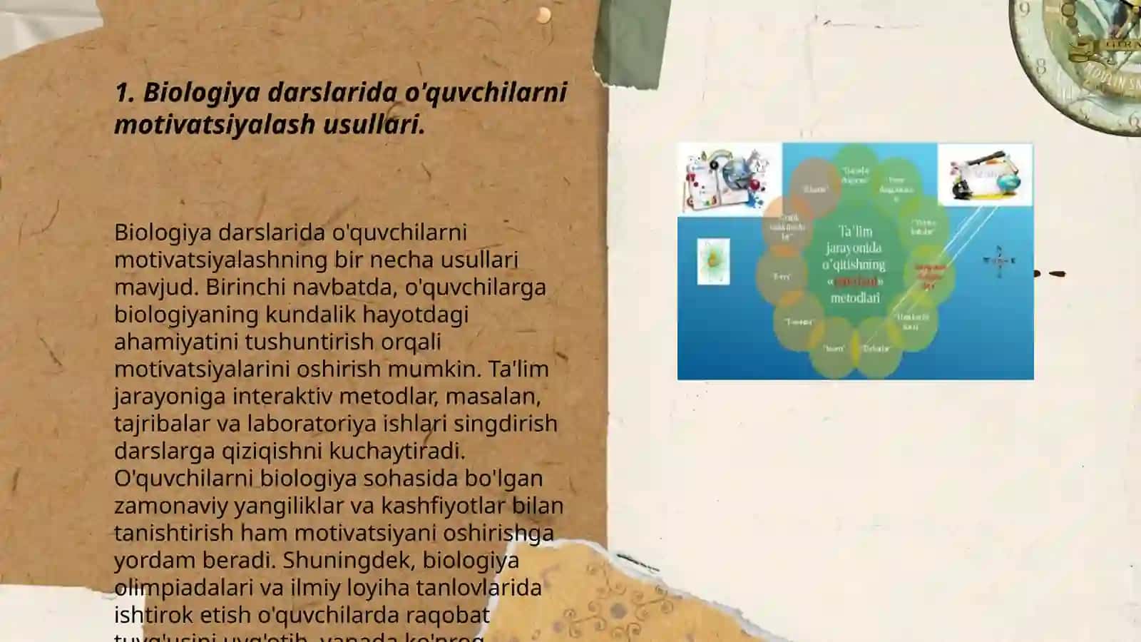 Biologiya o‘qitish metodikasining dolzarb muammolariga bag‘ishlangan anjumanlar uchun ma’ruza va taqdimot materiallari tayyorlash 3