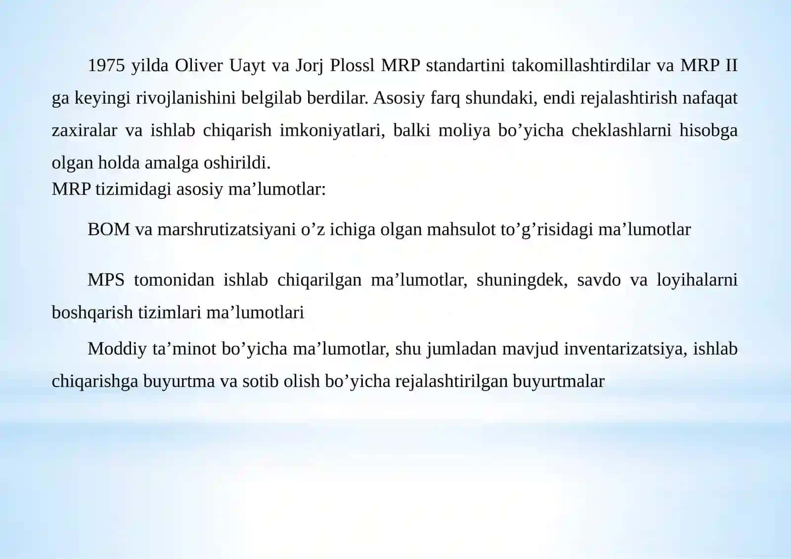 MRP va MRP II ta’rifi 3