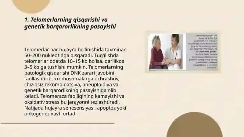 Organizmdagi keksayish davriga xos o'zgarishlar 3