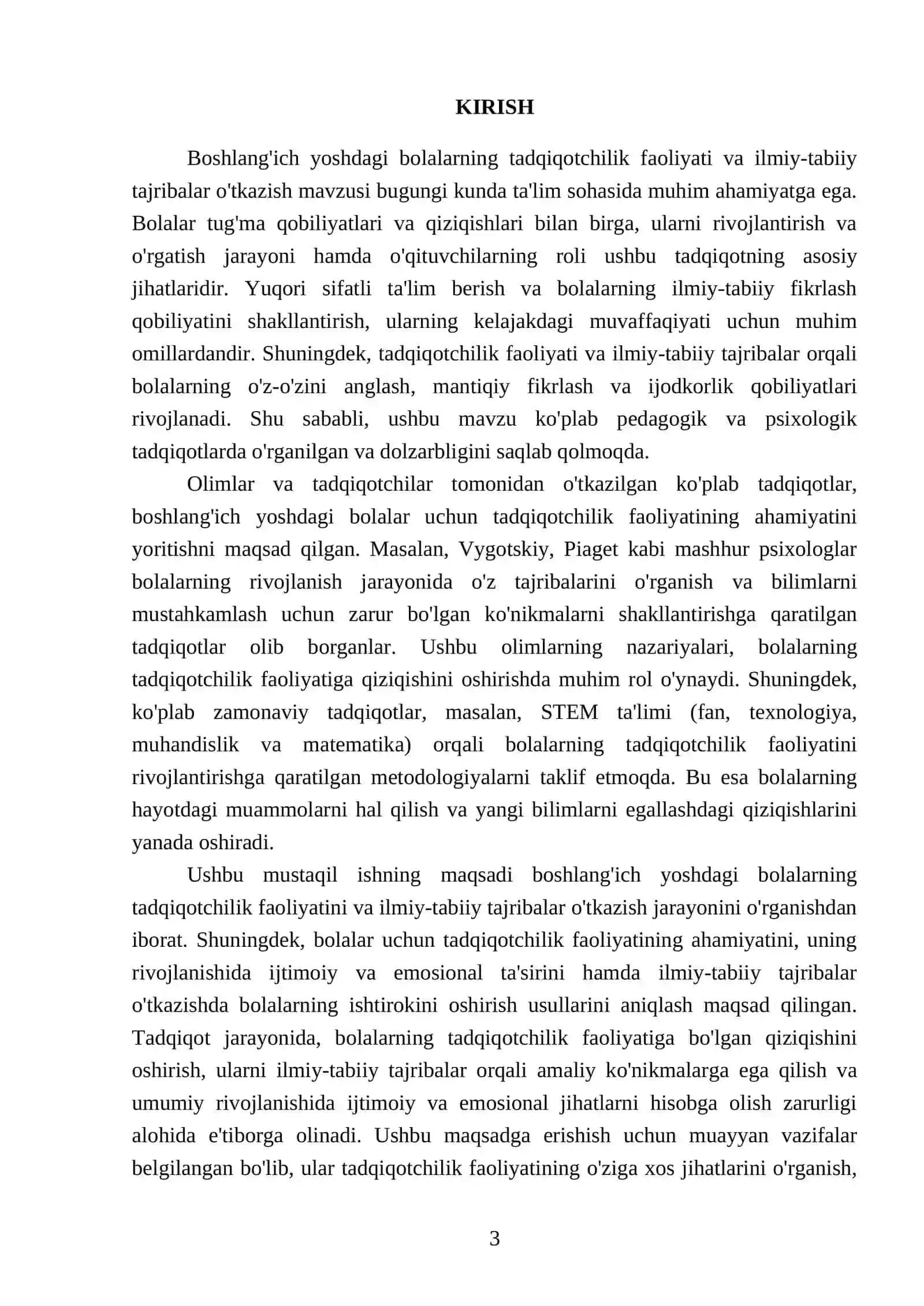 Boshlang'ich yoshdagi bolalarning tadqiqotchilik faoliyati va ilmiy-tabiiy tajribalar o'tkazish 3