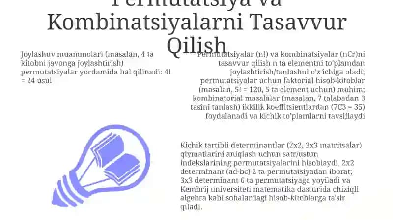 Permutatsiyalar va Kombinatsiyalarni Tasavvur Qilish 3
