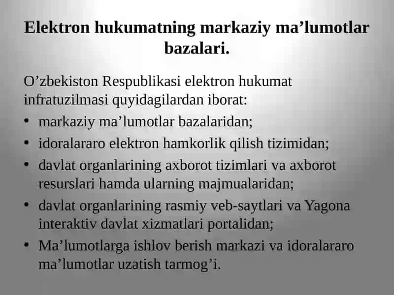 Elektron hukumatning markaziy ma’lumotlar bazalari 3