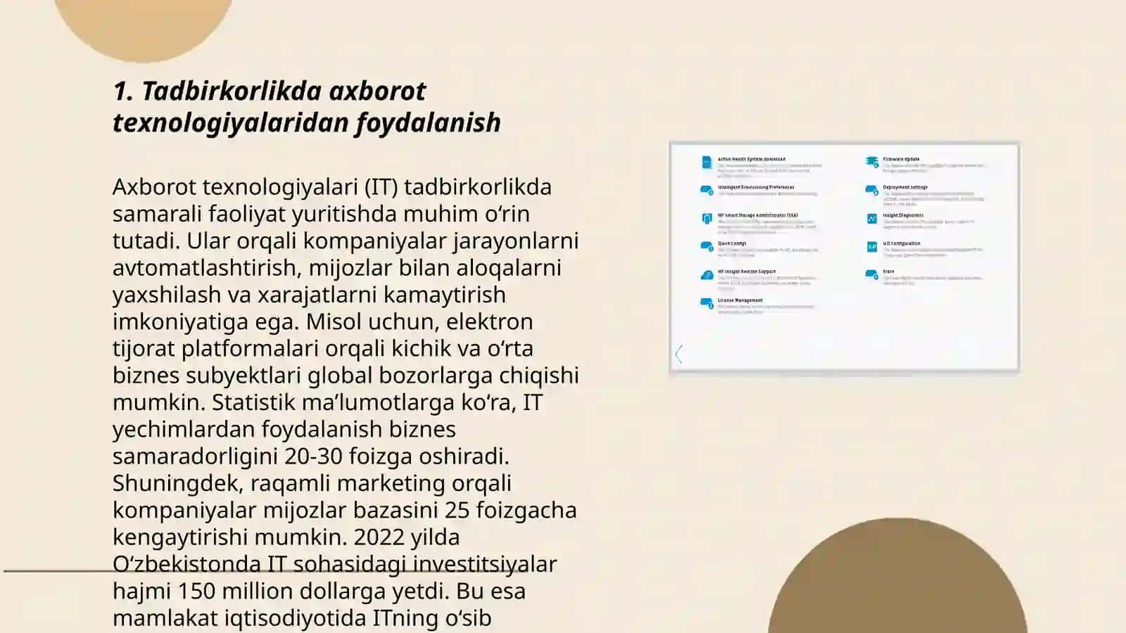 Tadbirkorlik faoliyatini axborot bilan ta'minlash 3
