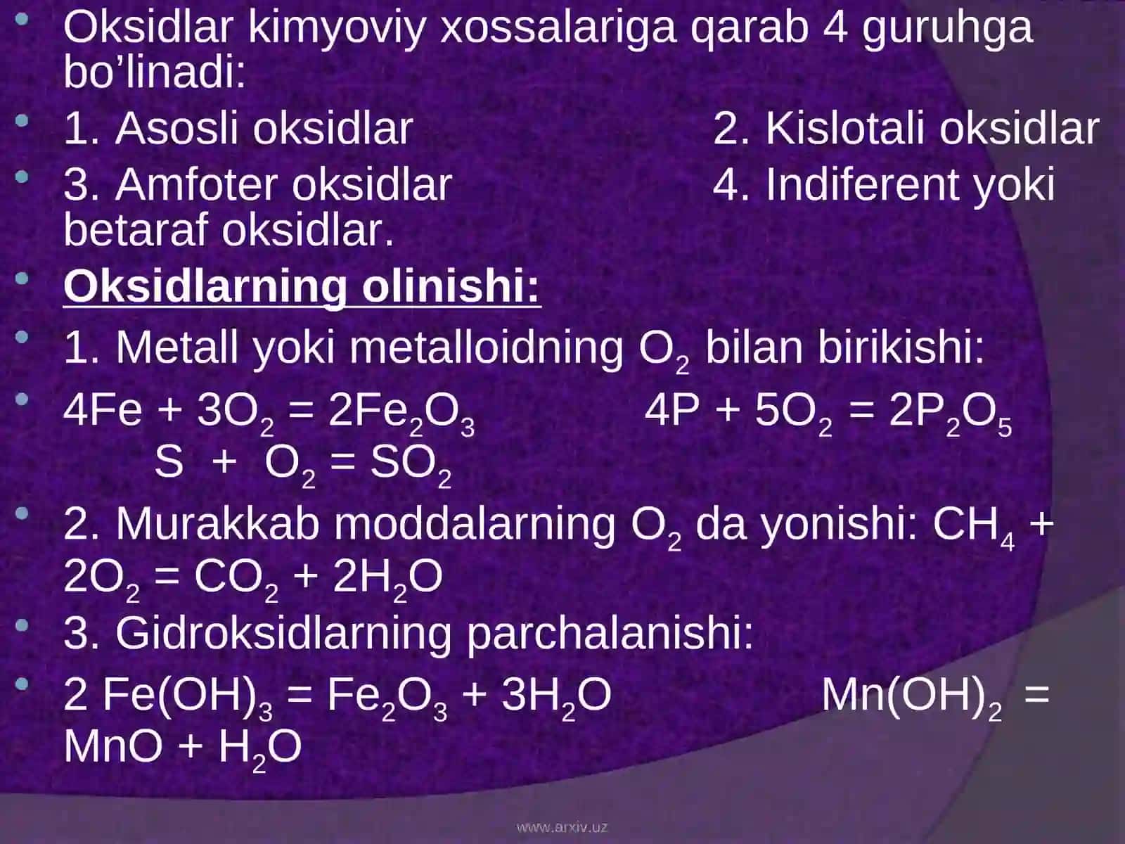 Anorganik birikmalarning asosiy sinflari 3
