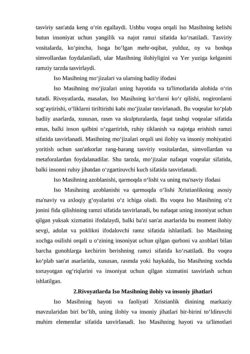 Tasviriy vositalar: Isoyi Masih haqidagi rivoyatlar 3