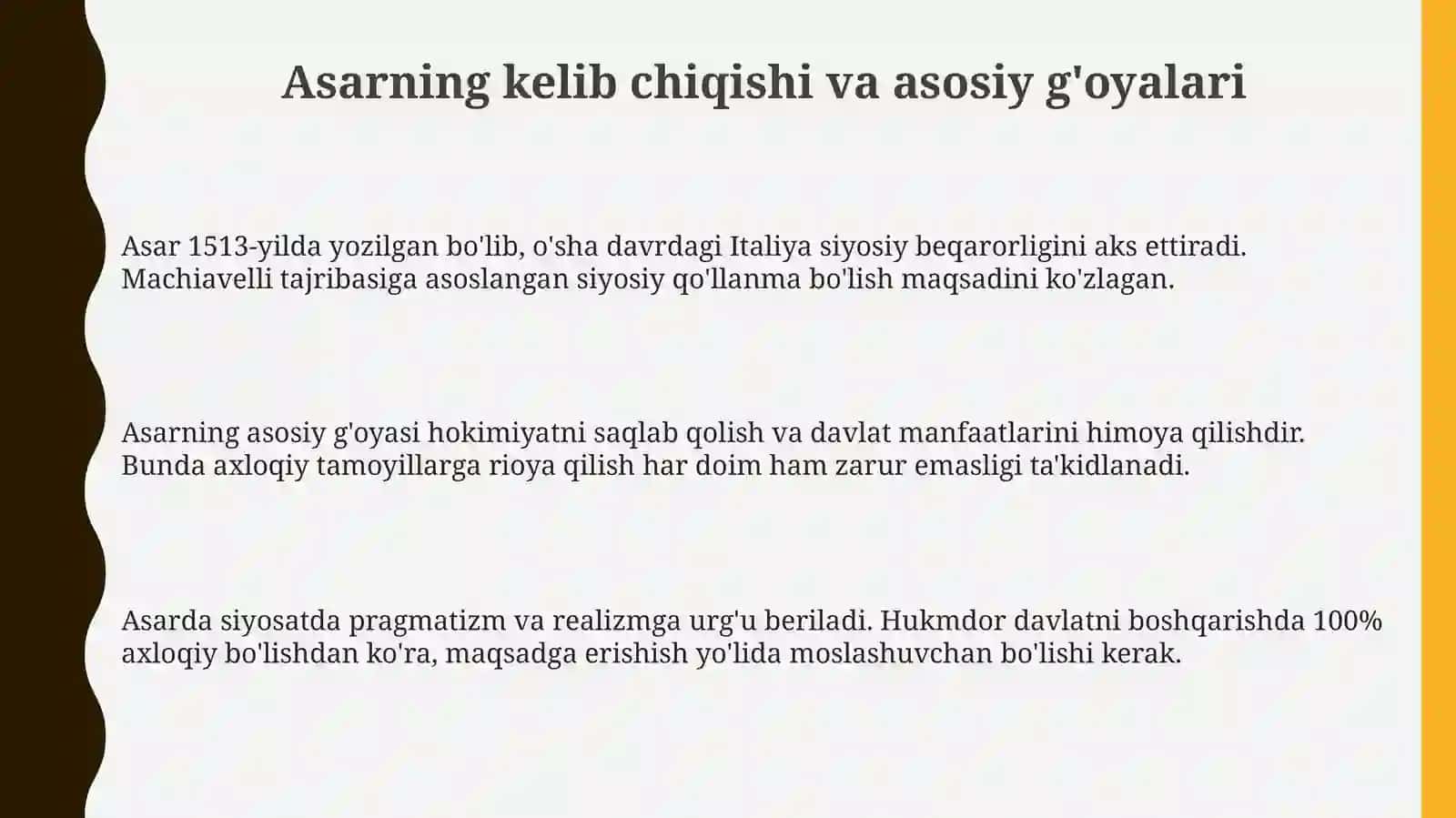 Makiavellining "Xukmdor" asari 3