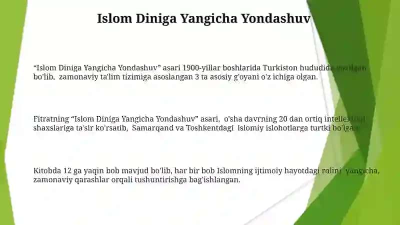Jadid marifatparvarlarning oʻlka ijtimoi-manaviy hayotida oʻrni (Fitrat,Bexbudiy,Avloniy) 3