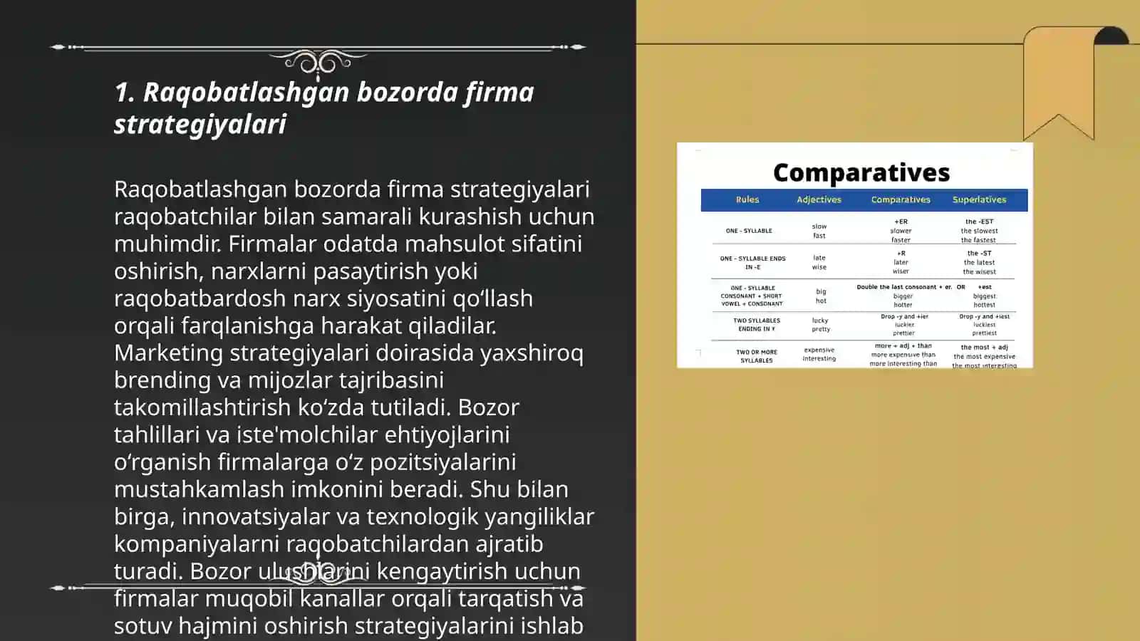 Raqobatlashgan bozorda firma strategiyalari 3