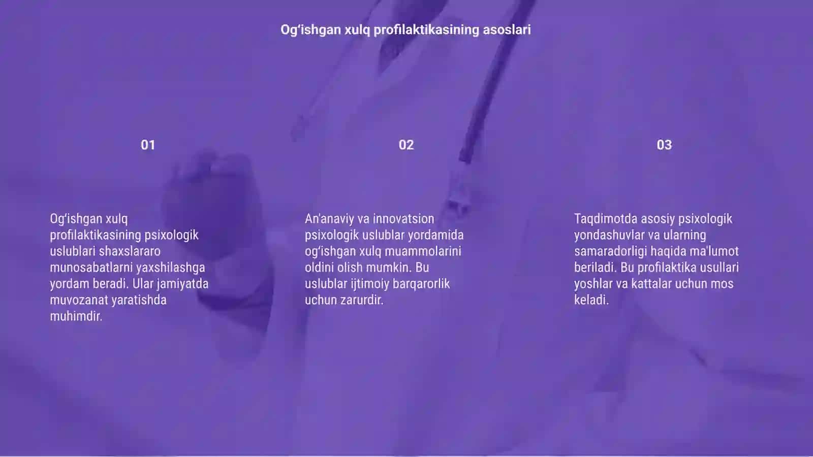 Og‘ishgan xulq profilaktikasining psixologik uslublari haqida taqdimot tayyorlash 3