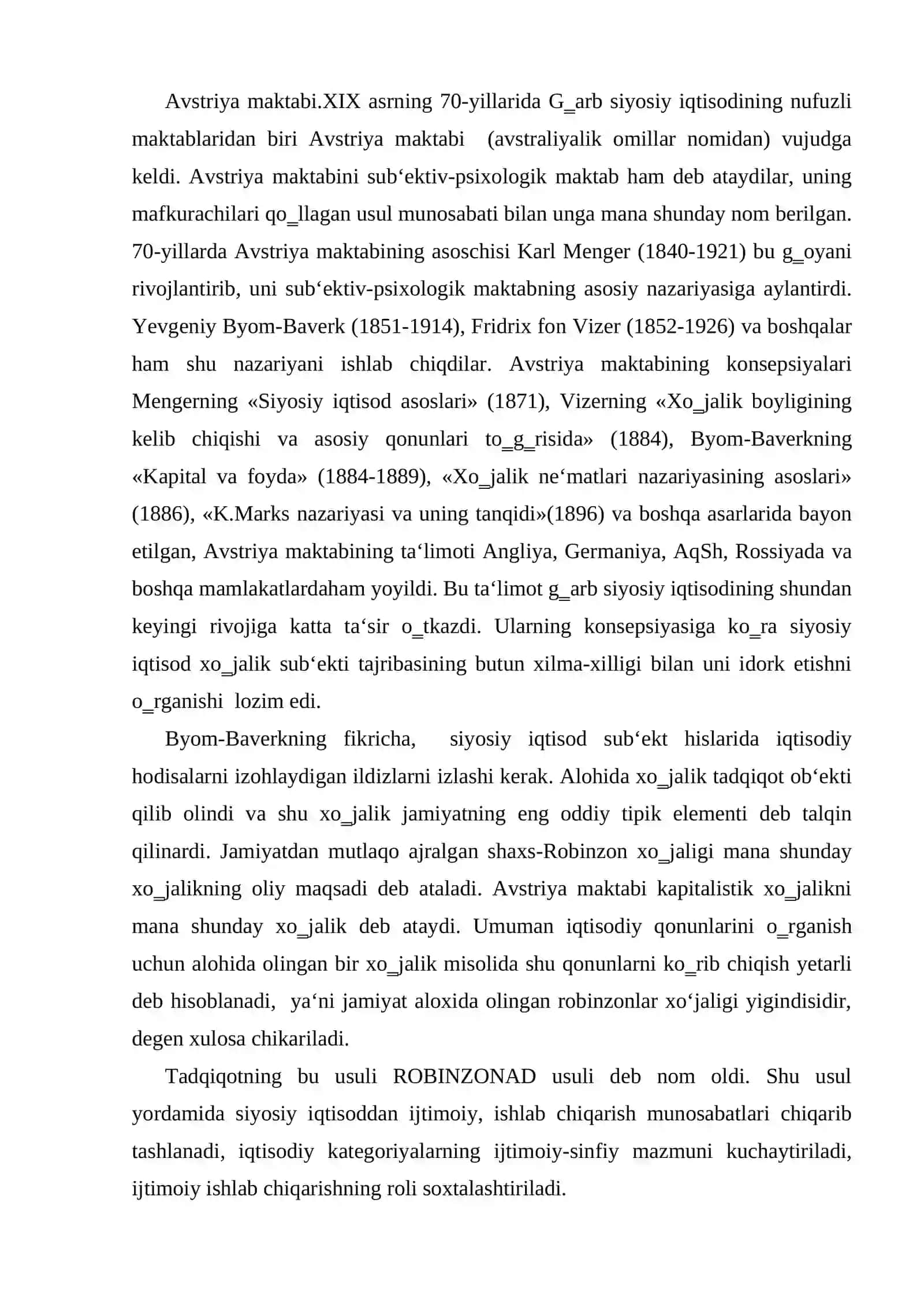 Marjinalizm ta`limoti va neoklassik iqtisodiy maktablar 3