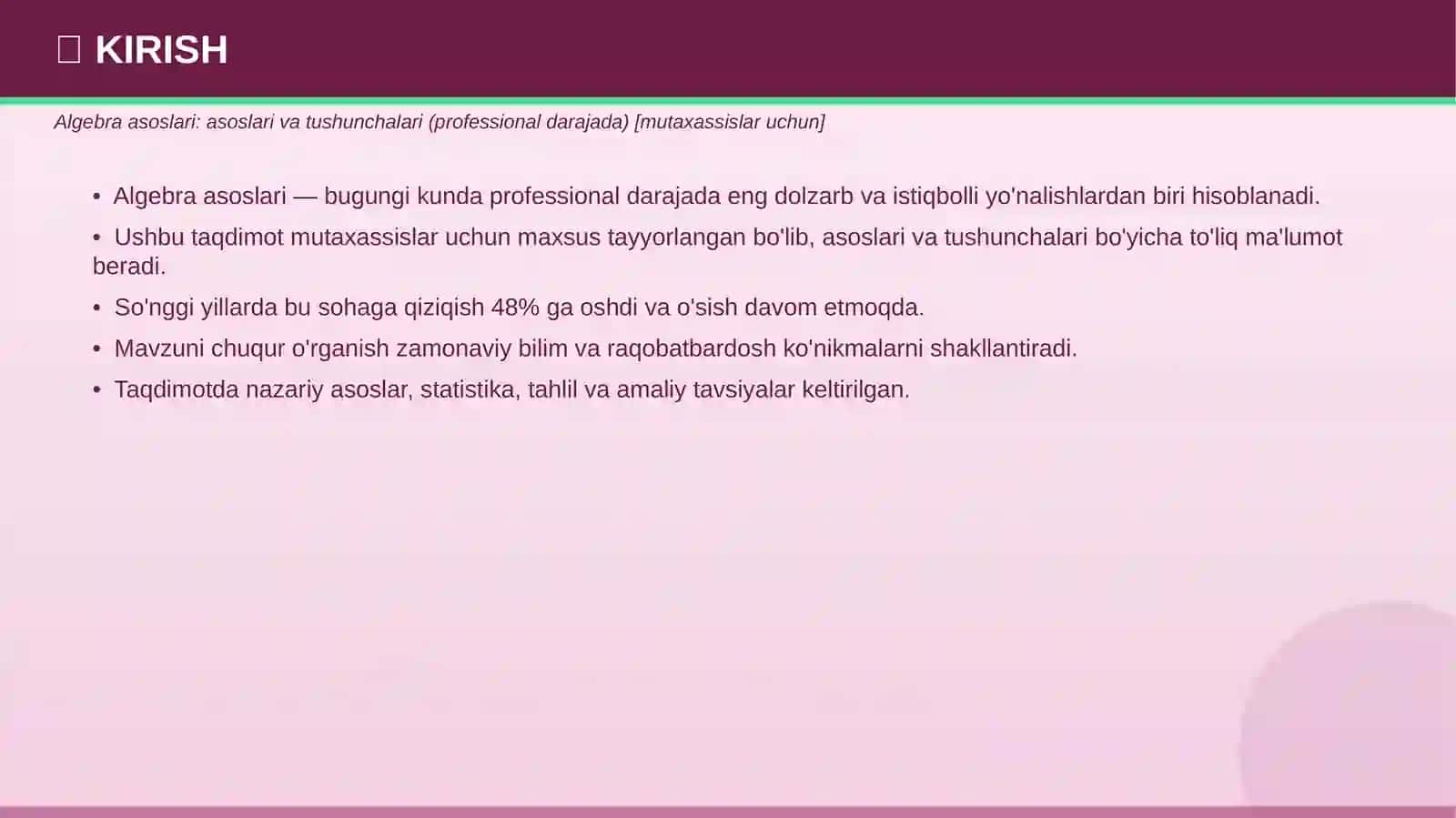 ALGEBRA ASOSLARI 3