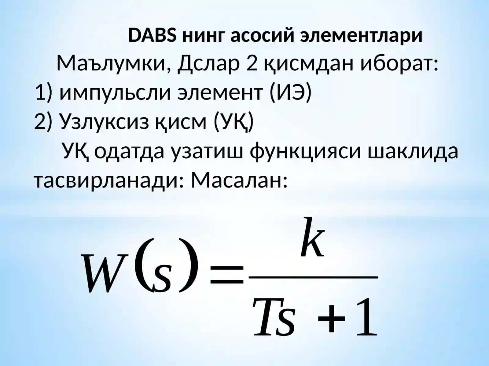 DABSning strukturasini o’zgartirish 3