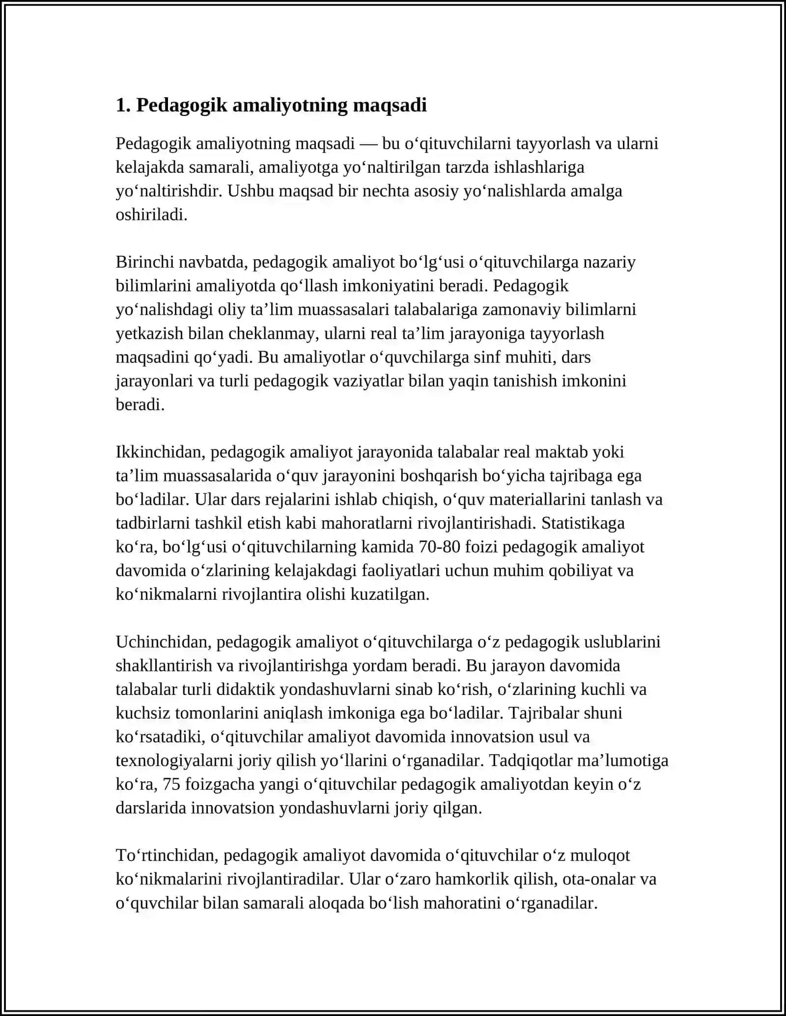 PEDAGOGIK AMALIYOT HISOBOTI 3