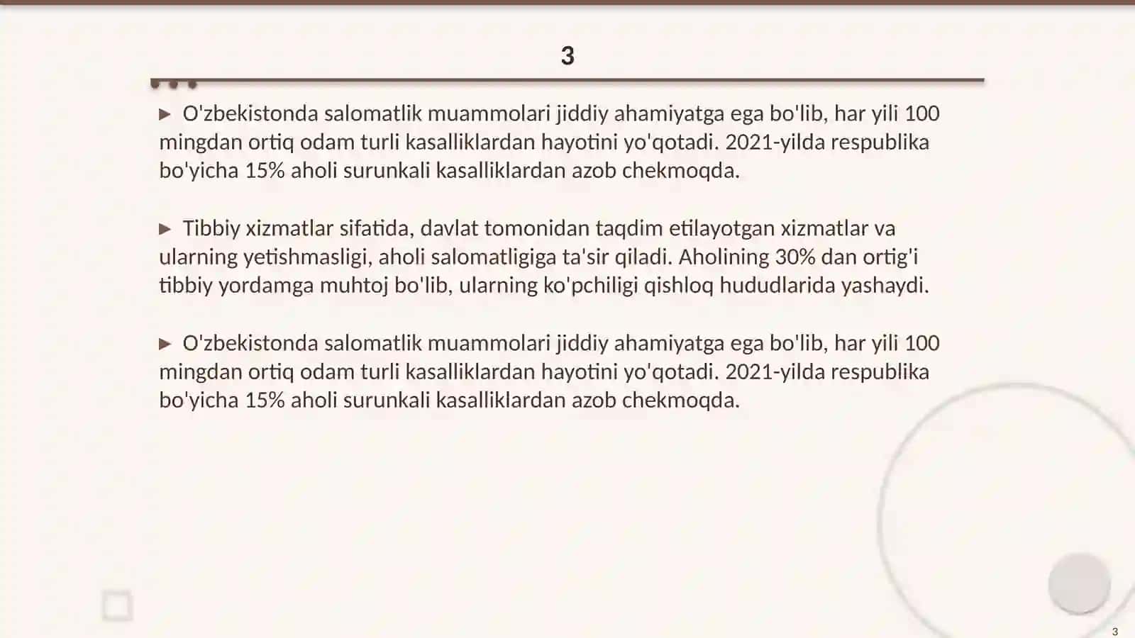 Salomatlik muammolari va tibbiy ijtimoiy xizmatlar 3