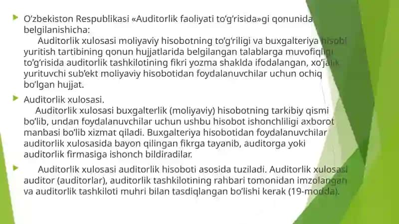 Auditorlik xulosasi 3