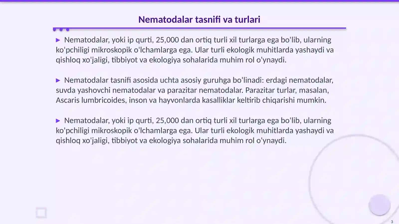 Nematodalar 3