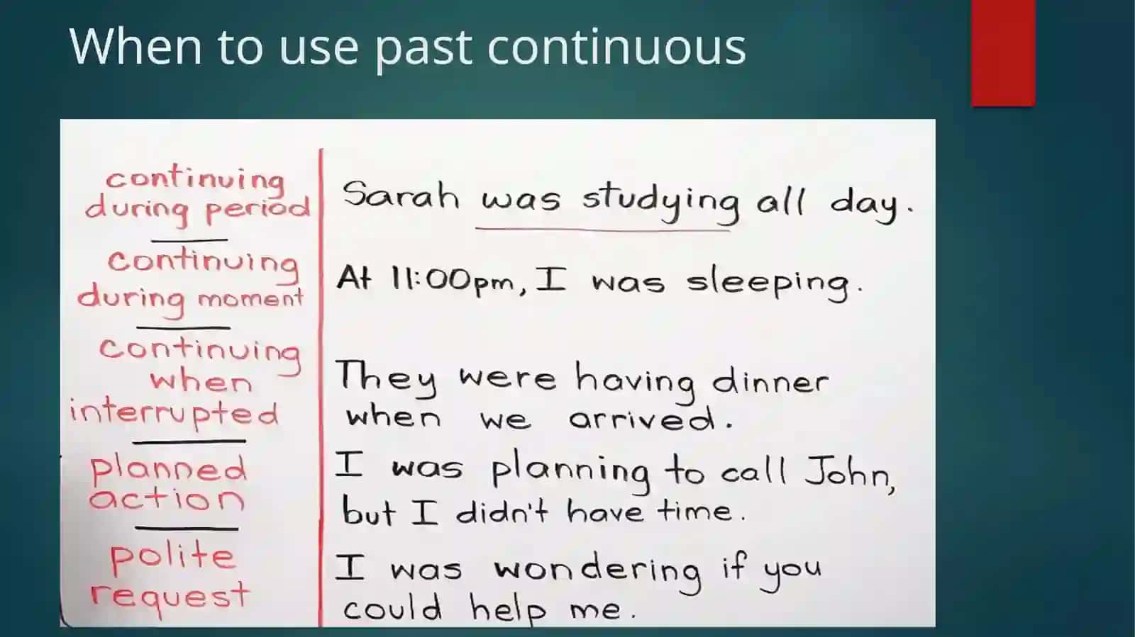 Past continuous 3