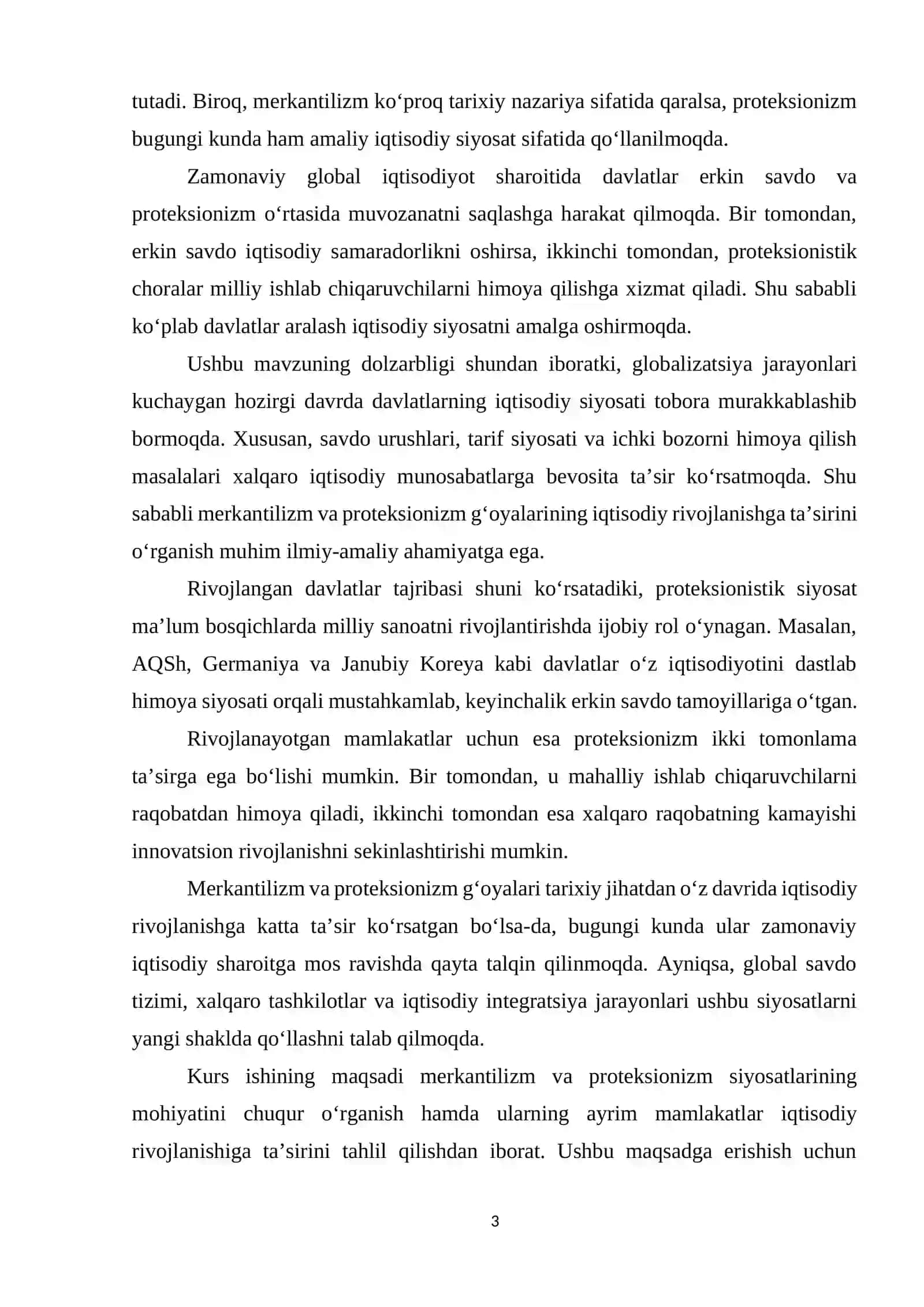 Merkantilizm va proteksionizm siyosatining ayrim mamlakatlar iqtisodiy rivojlanishga ta’siri 3