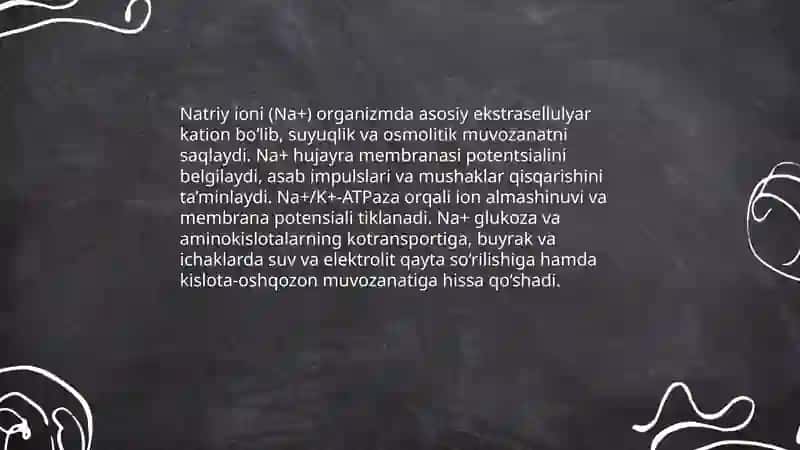 Noorganik ionlar, ularning funktsiyalari 3